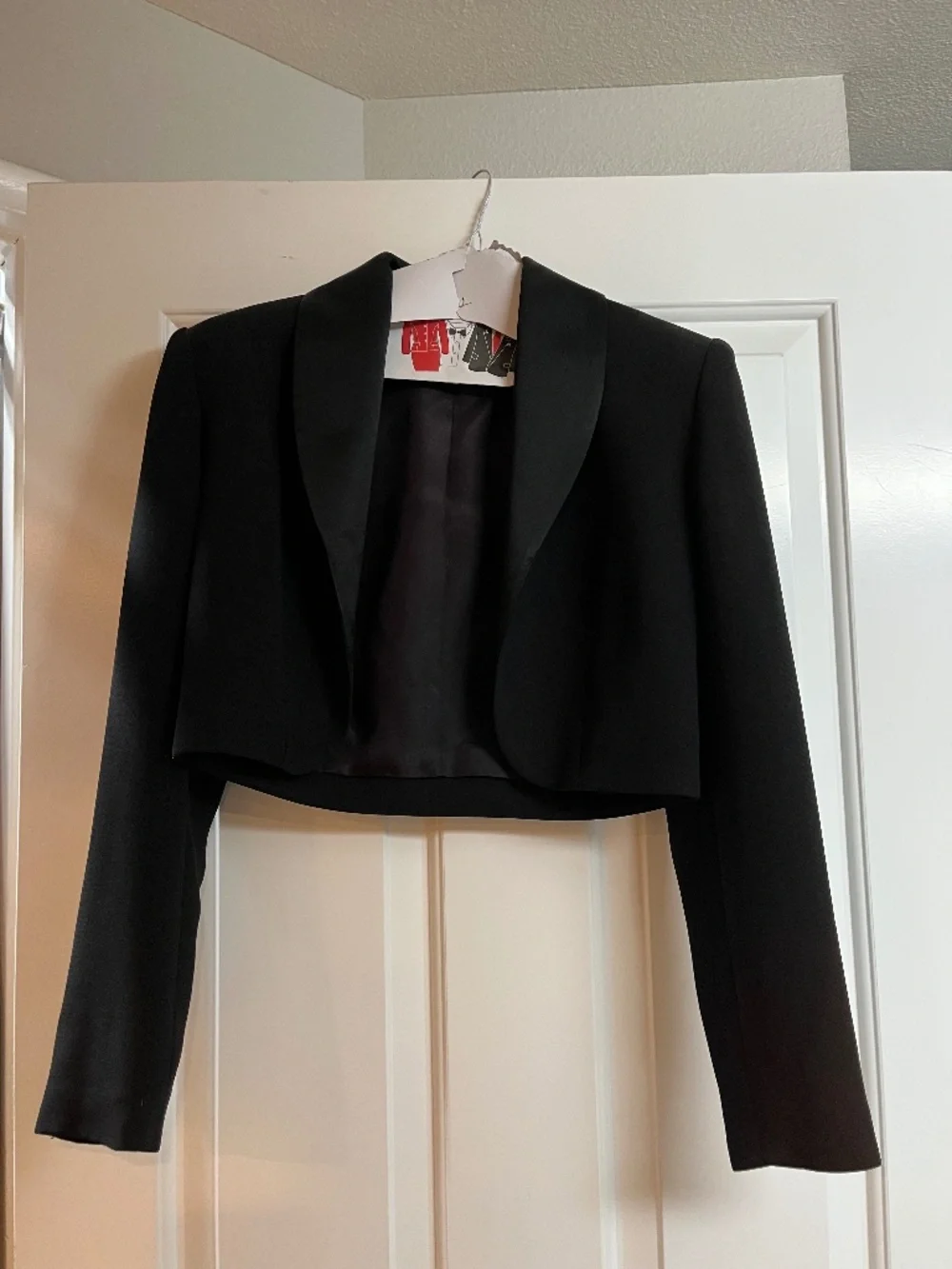Quarter length tuxedo jacket
